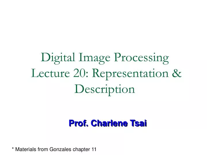 digital image processing lecture 20 representation description