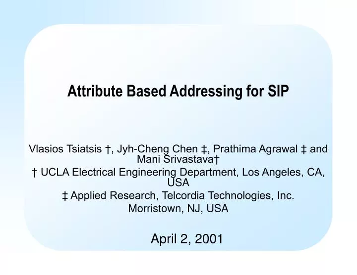 attribute based addressing for sip