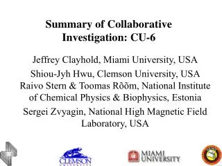 Summary of Collaborative Investigation: CU-6