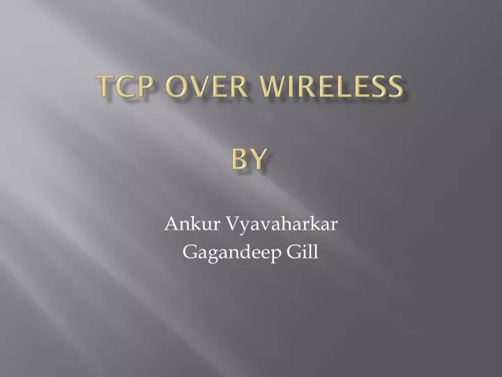 tcp over wireless by
