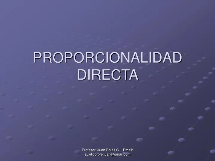 proporcionalidad directa