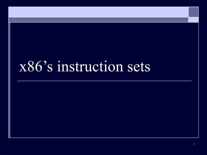 x86 s instruction sets