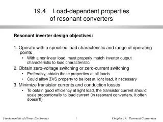 19.4 Load-dependent properties of resonant converters