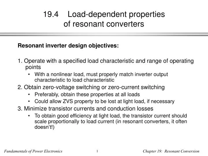 19 4 load dependent properties of resonant converters