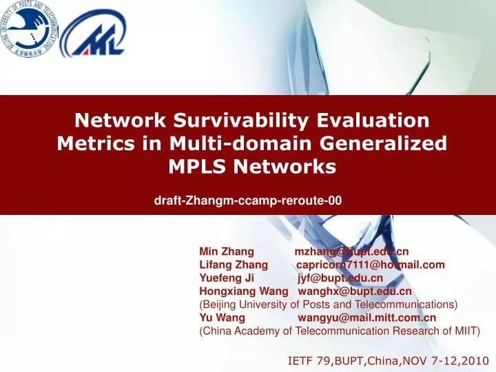 network survivability evaluation metrics in multi domain generalized mpls networks