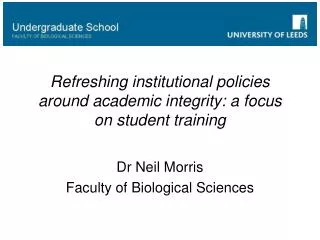 Refreshing institutional policies around academic integrity: a focus on student training