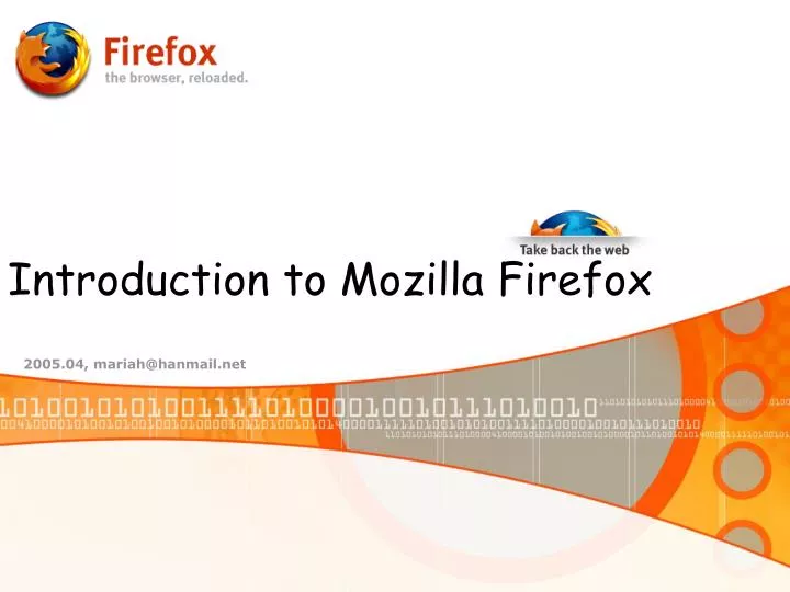 introduction to mozilla firefox