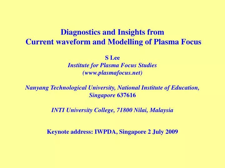 keynote address iwpda singapore 2 july 2009