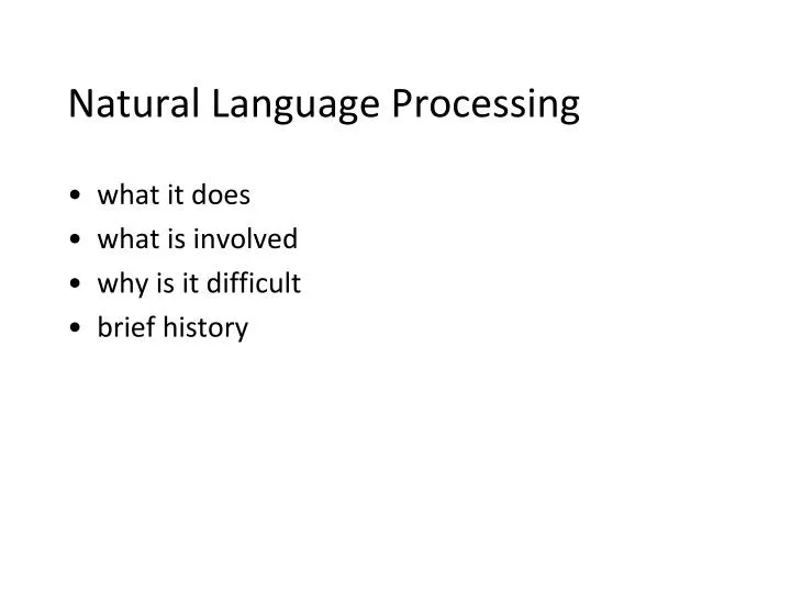 natural language processing