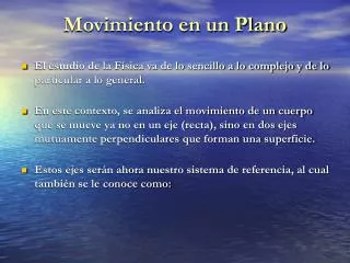 movimiento en un plano