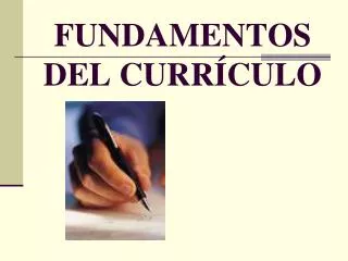 fundamentos del curr culo
