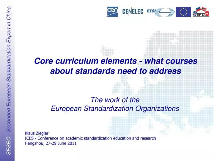 core curriculum elements what courses about standards need to address