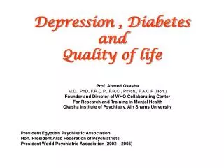 Depression , Diabetes and Quality of life