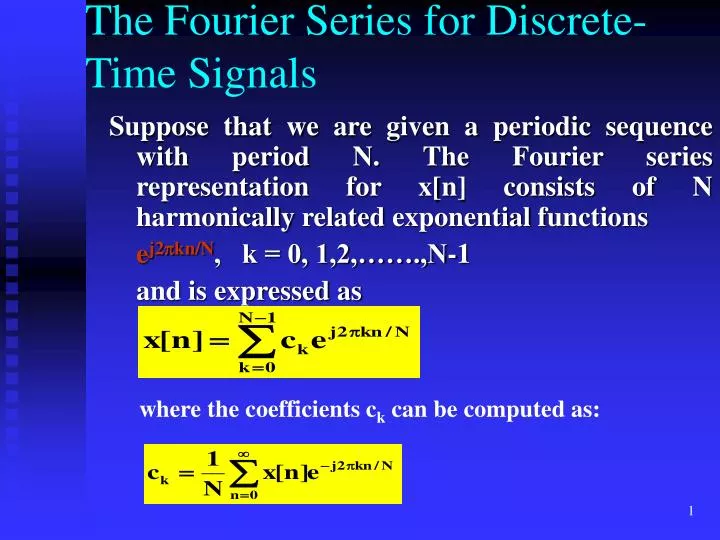 the fourier series for discrete time signals