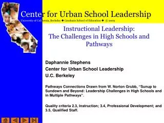 Instructional Leadership: The Challenges in High Schools and Pathways