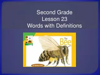 Second Grade Lesson 23 Words with Definitions