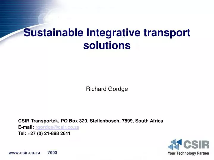 sustainable integrative transport solutions