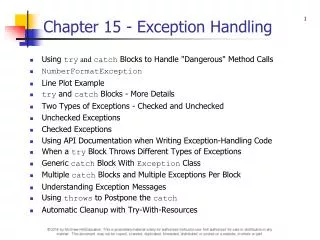Chapter 15 - Exception Handling