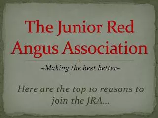 The Junior Red Angus Association