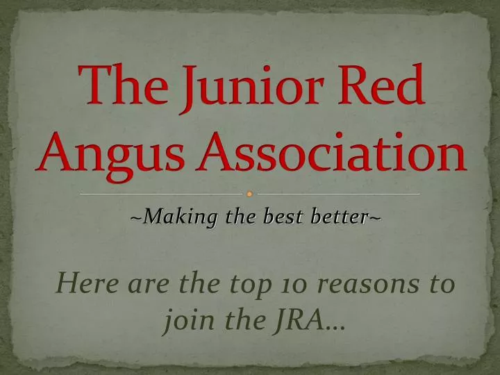 the junior red angus association
