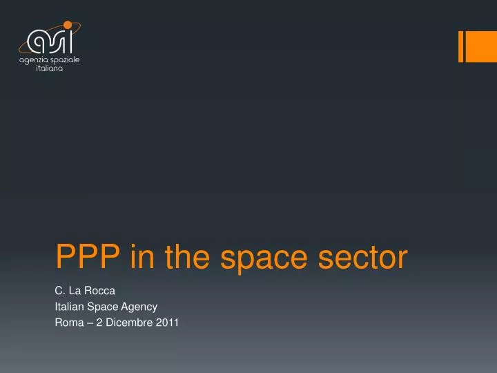 ppp in the space sector