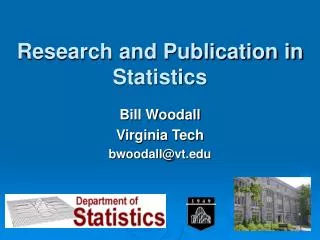 research and publication in statistics