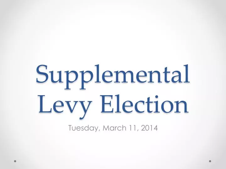 supplemental levy election