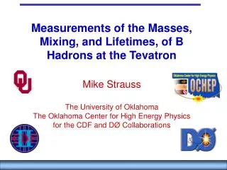 Measurements of the Masses, Mixing, and Lifetimes, of B Hadrons at the Tevatron