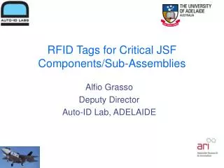 RFID Tags for Critical JSF Components/Sub-Assemblies
