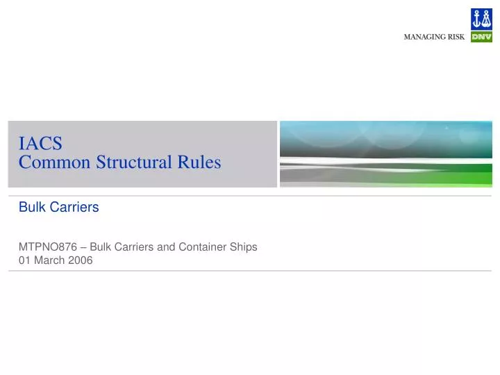 iacs common structural rules