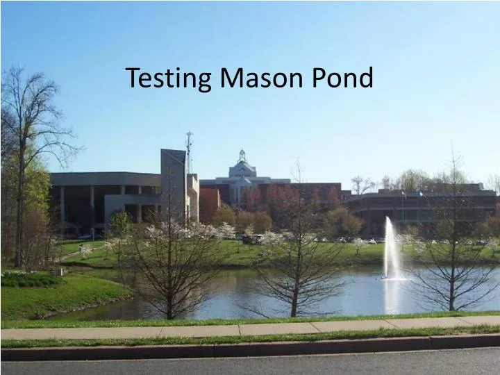 testing mason pond