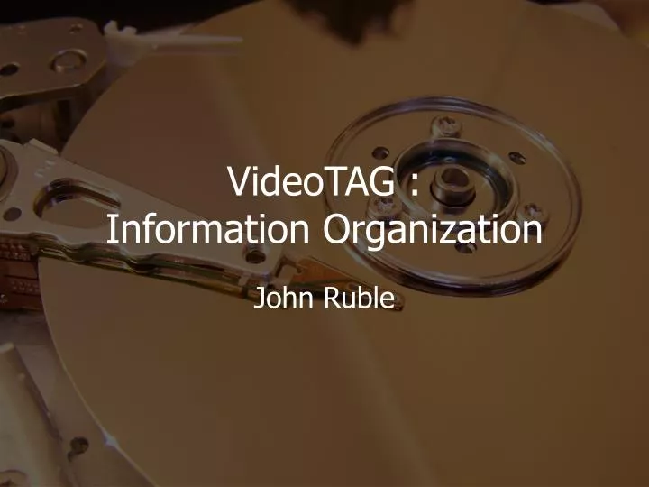 videotag information organization