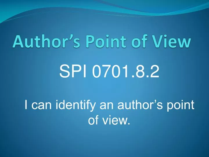author s point of view