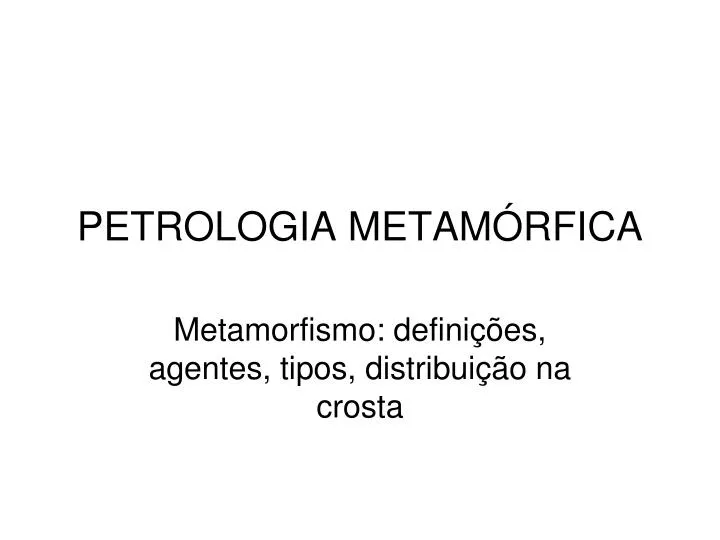 petrologia metam rfica