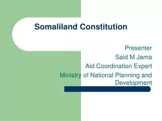 Somaliland Constitution
