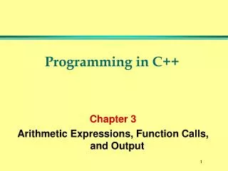 Programming in C++