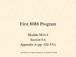 First 8086 Program