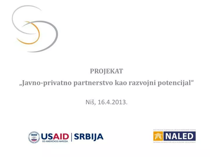 projekat javno privatno partnerstvo kao razvojni potencijal ni 16 4 2013