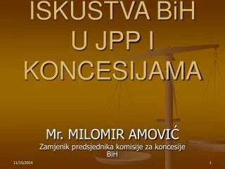 iskustva bih u jpp i koncesijama