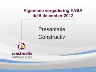 algemene vergadering faba dd 5 december 2012