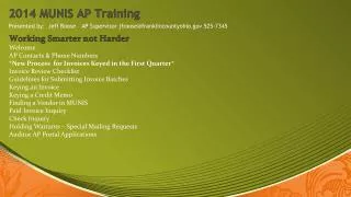 2014 MUNIS AP Training