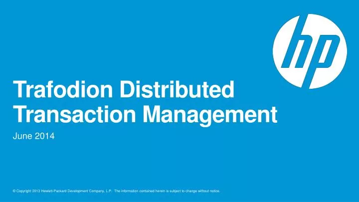 trafodion distributed transaction management