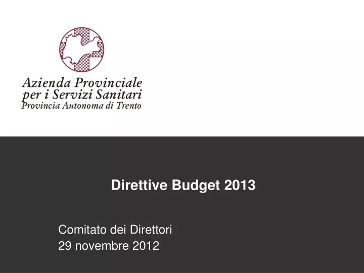 direttive budget 2013
