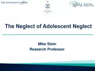 The Neglect of Adolescent Neglect