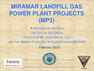 Miramar Landfill gas power plant projects (MP3)