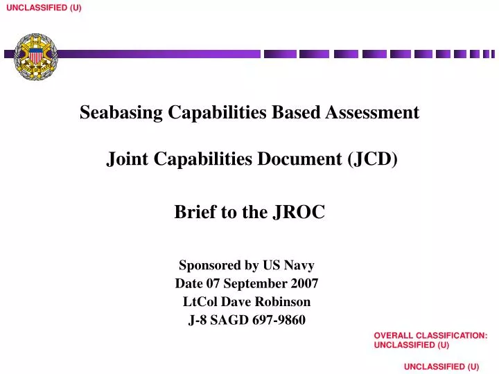 seabasing capabilities based assessment joint capabilities document jcd brief to the jroc