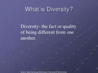 What is Diversity?