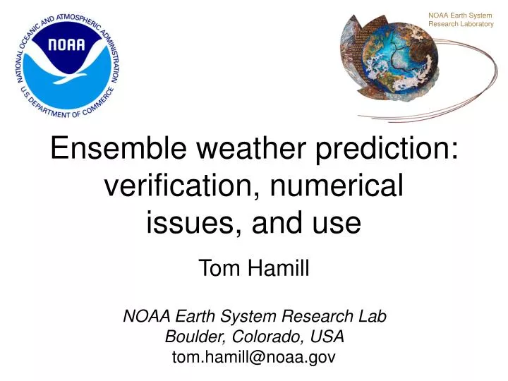 ensemble weather prediction verification numerical issues and use