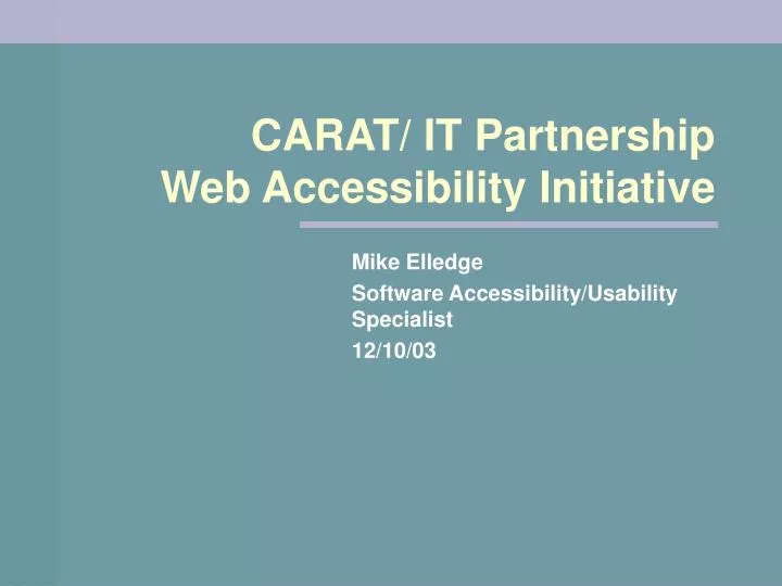 carat it partnership web accessibility initiative