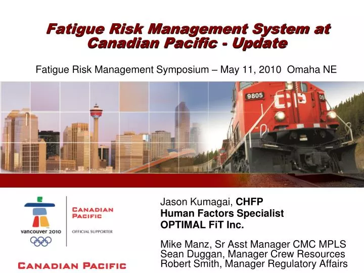 fatigue risk management system at canadian pacific update